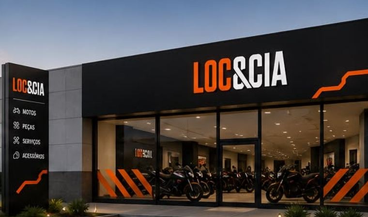 Fachada da loja com a assinatura aplicada