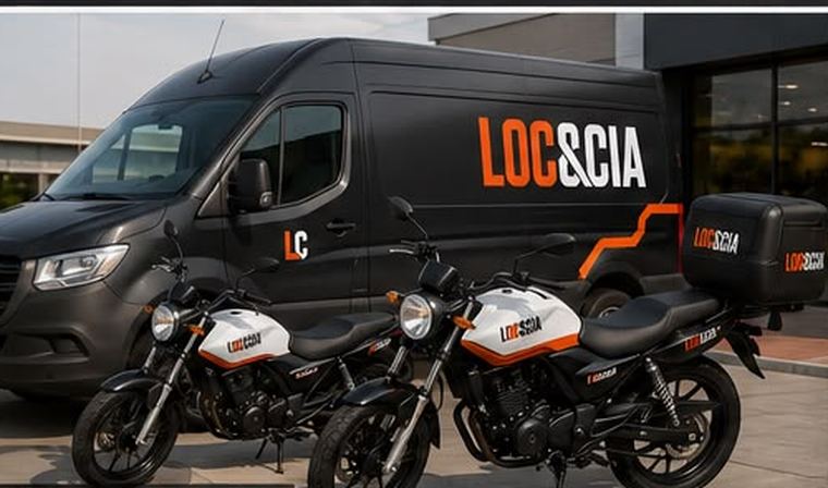 Frota de motocicletas com a marca aplicada